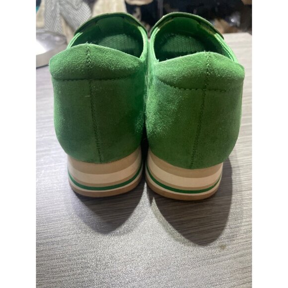 Crown And Ivy Green Perforated Suede Loafers With Fringe & Gold Bit Detail 9.5 - Picture 4 of 8